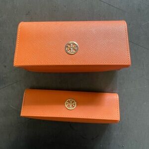 Tory Burch *** Set of 2 *** Orange Sunglass Case and Eyeglass Case